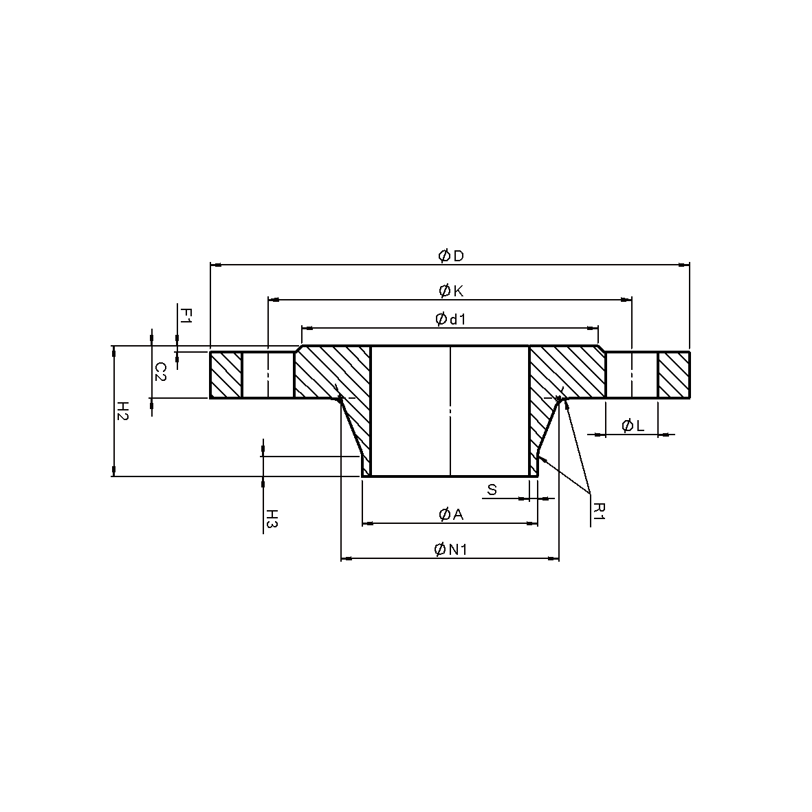 Bride collerette 11B - DN50 304L PN10/16